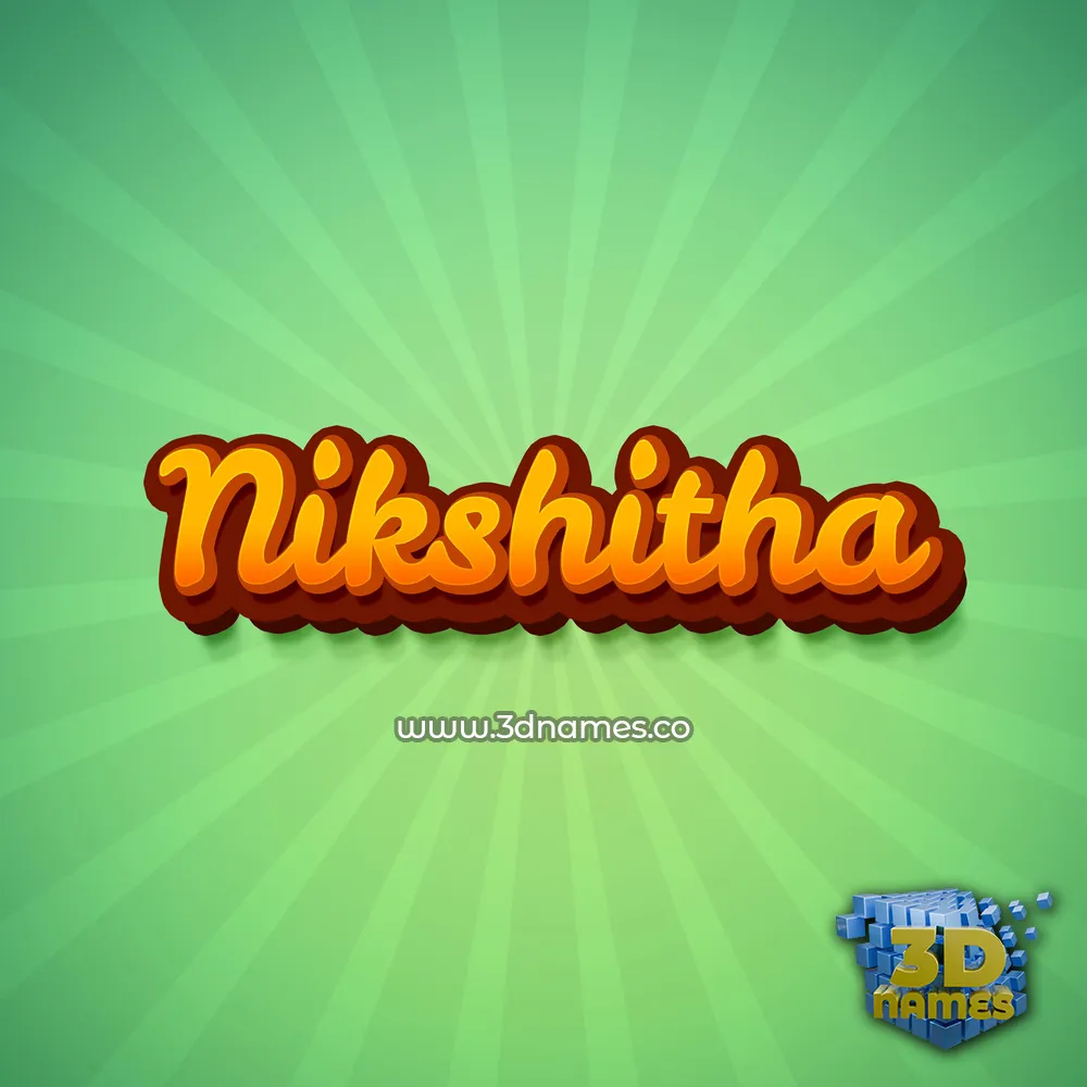 nikshitha in Green Rays style - 3D name wallpaper