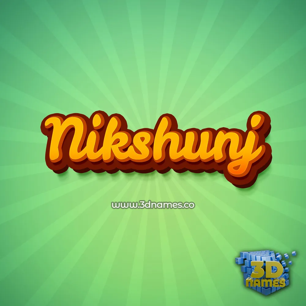 nikshunj in Green Rays style - 3D name wallpaper