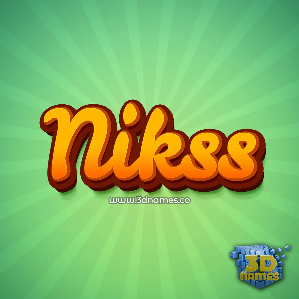 nikss in Green Rays style - 3D name wallpaper