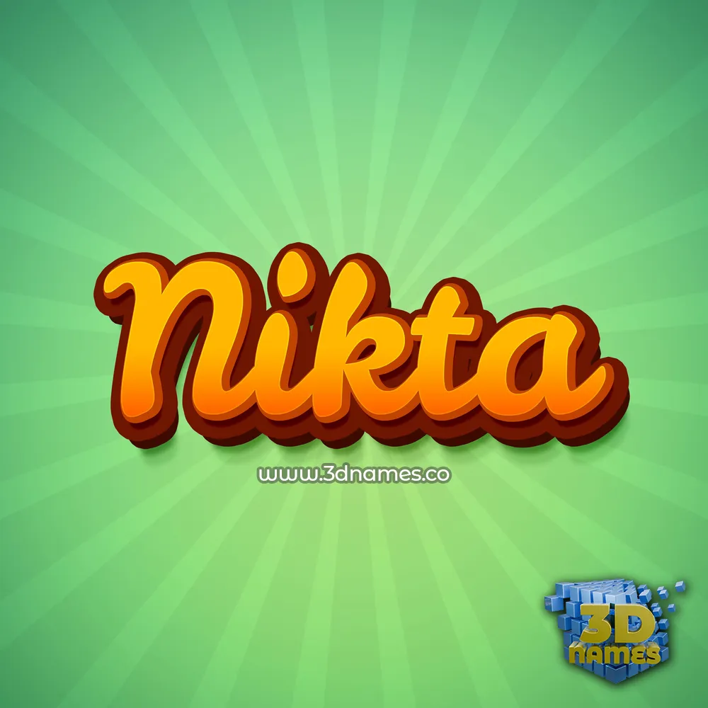 nikta in Green Rays style - 3D name wallpaper