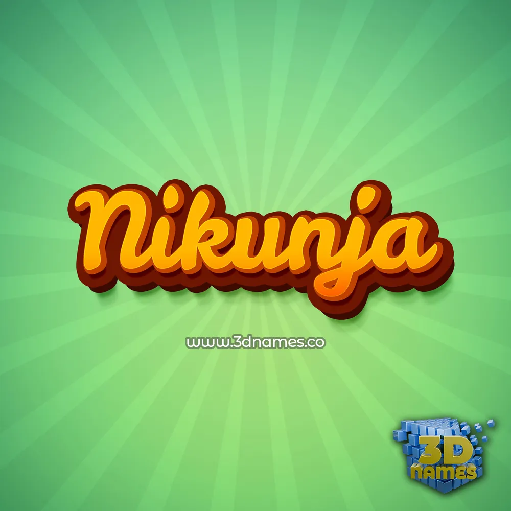 nikunja in Green Rays style - 3D name wallpaper