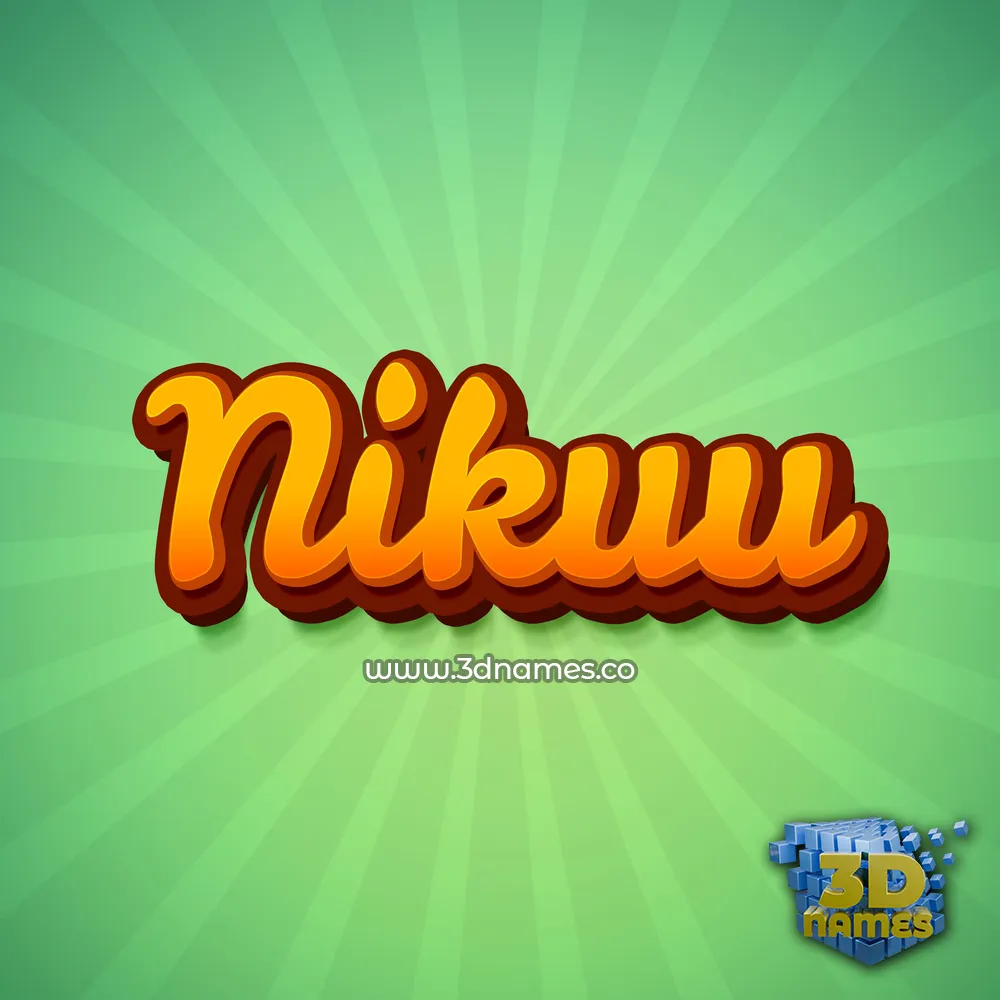 nikuu in Green Rays style - 3D name wallpaper