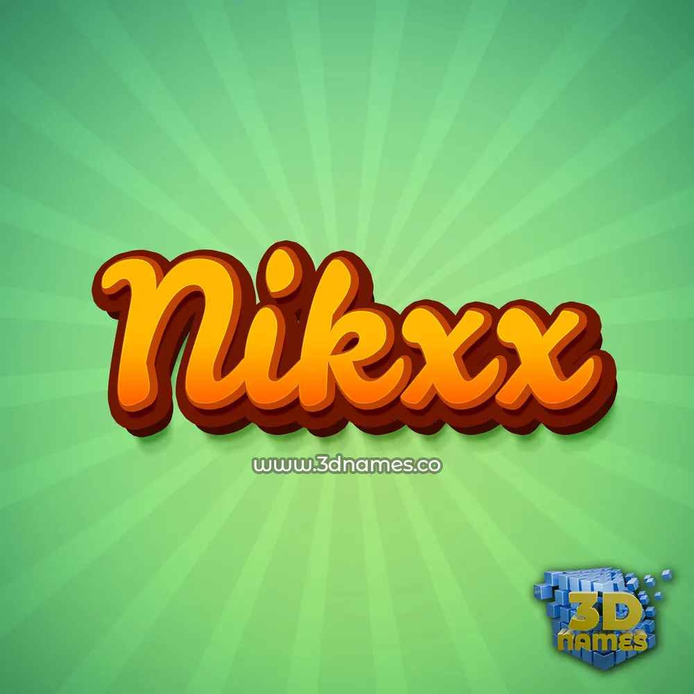 nikxx in Green Rays style - 3D name wallpaper