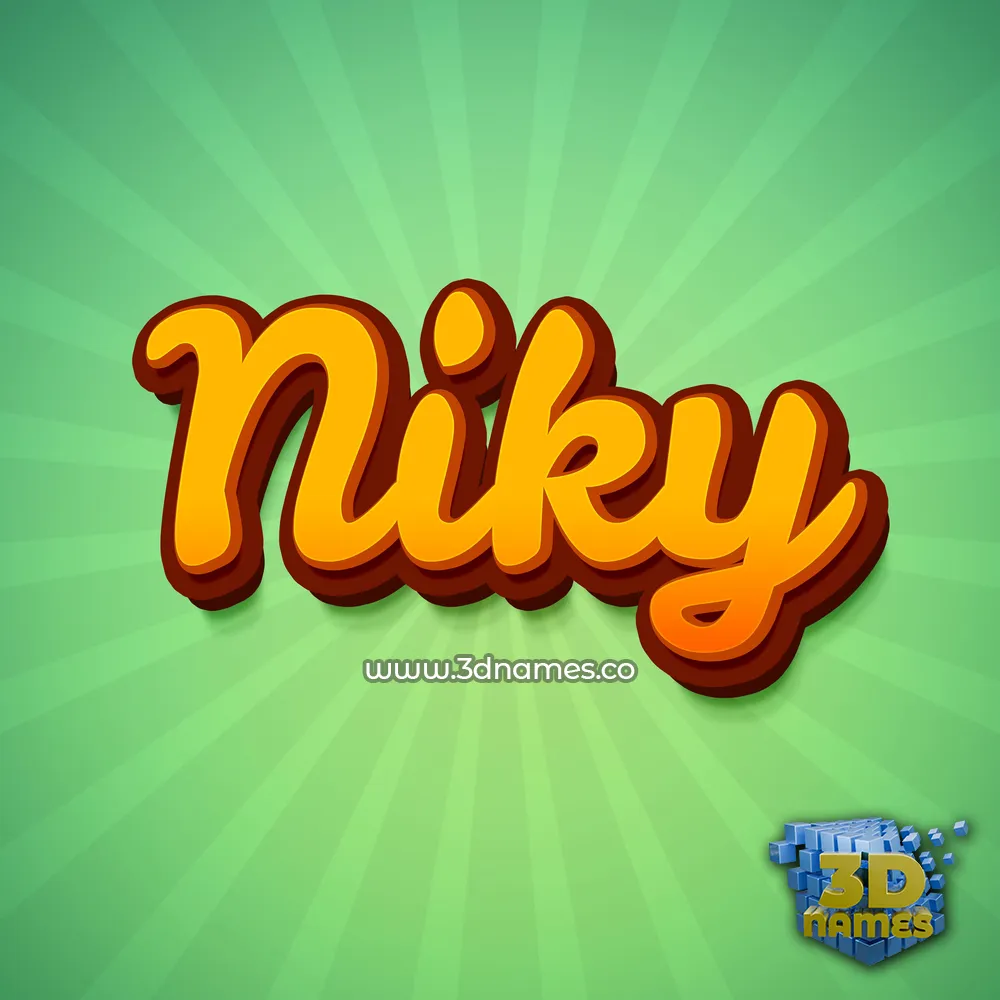 niky in Green Rays style - 3D name wallpaper