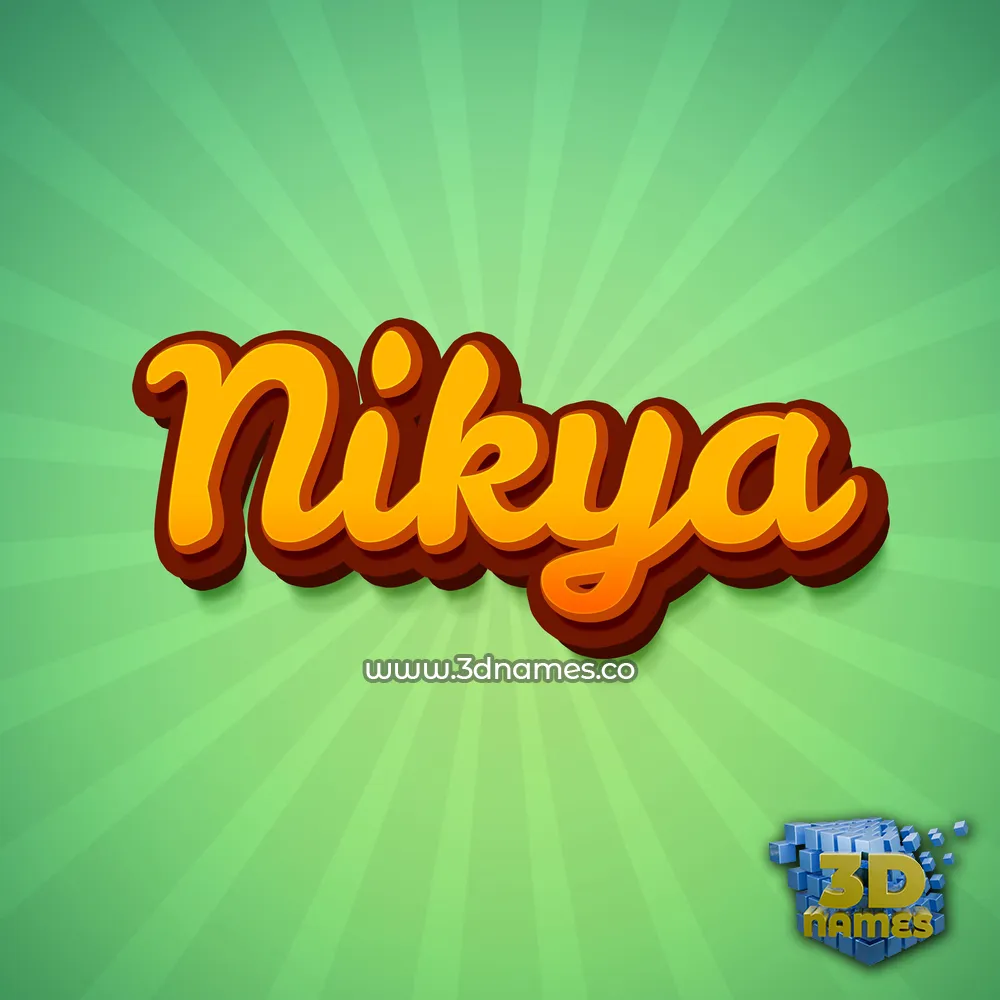 nikya in Green Rays style - 3D name wallpaper