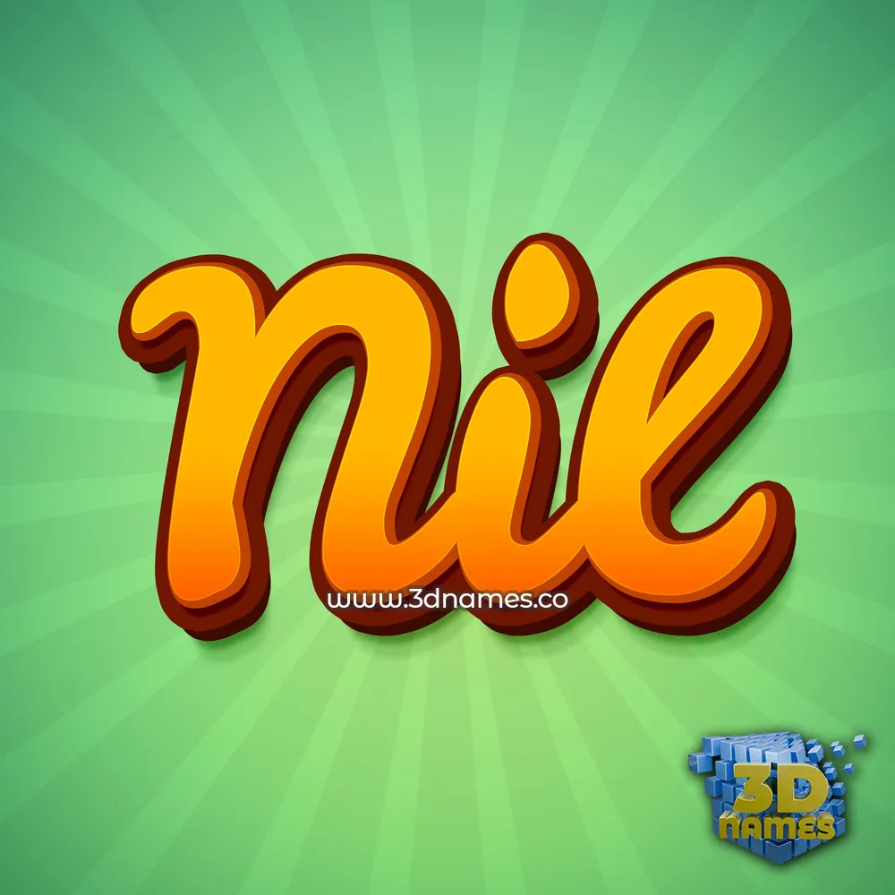 nil in Green Rays style - 3D name wallpaper