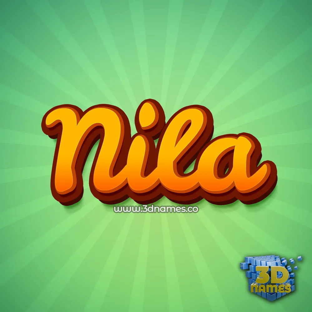 nila in Green Rays style - 3D name wallpaper