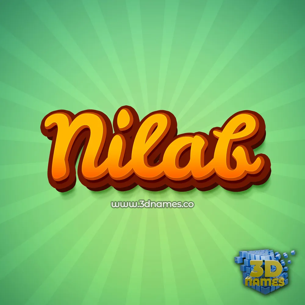nilab in Green Rays style - 3D name wallpaper