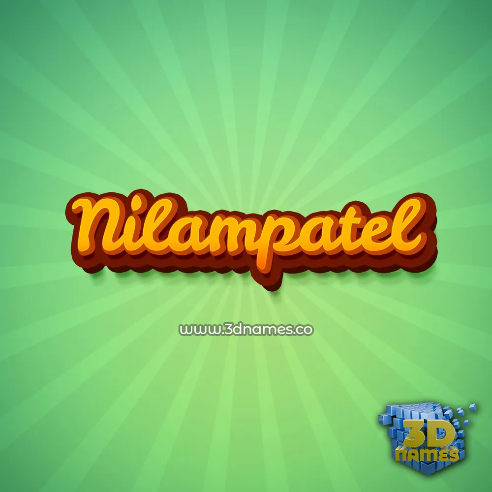 nilampatel in Green Rays style - 3D name wallpaper