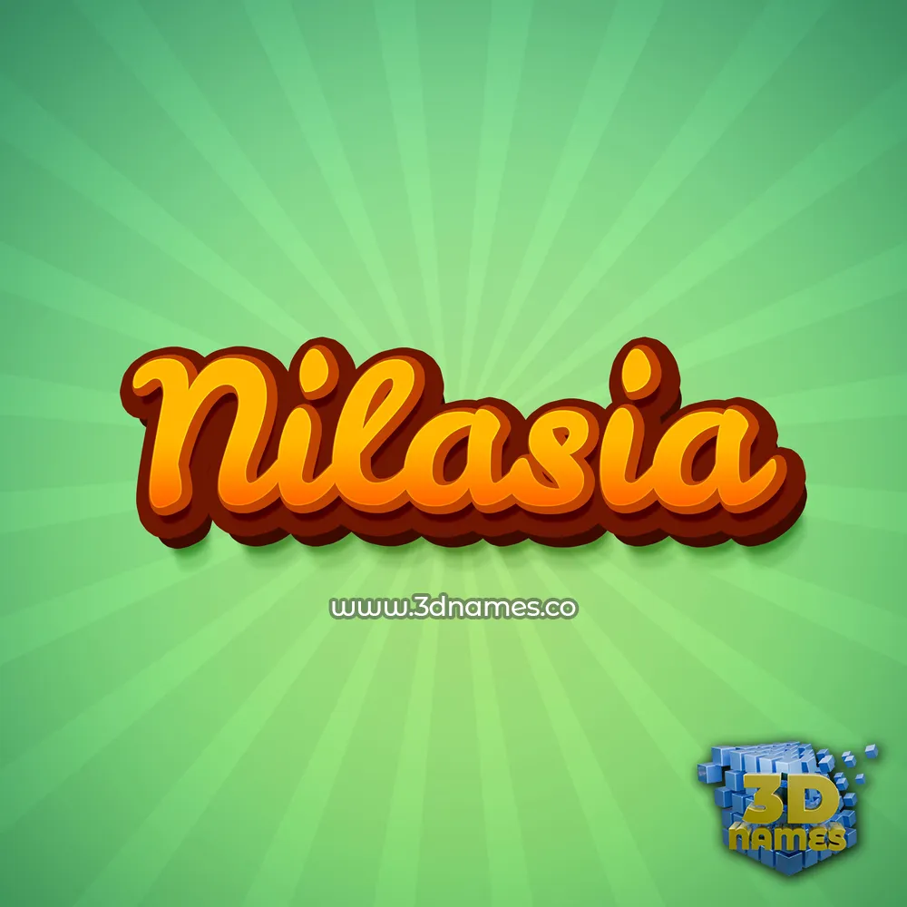 nilasia in Green Rays style - 3D name wallpaper