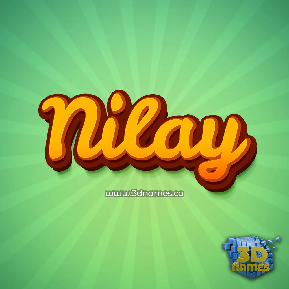 nilay in Green Rays style - 3D name wallpaper