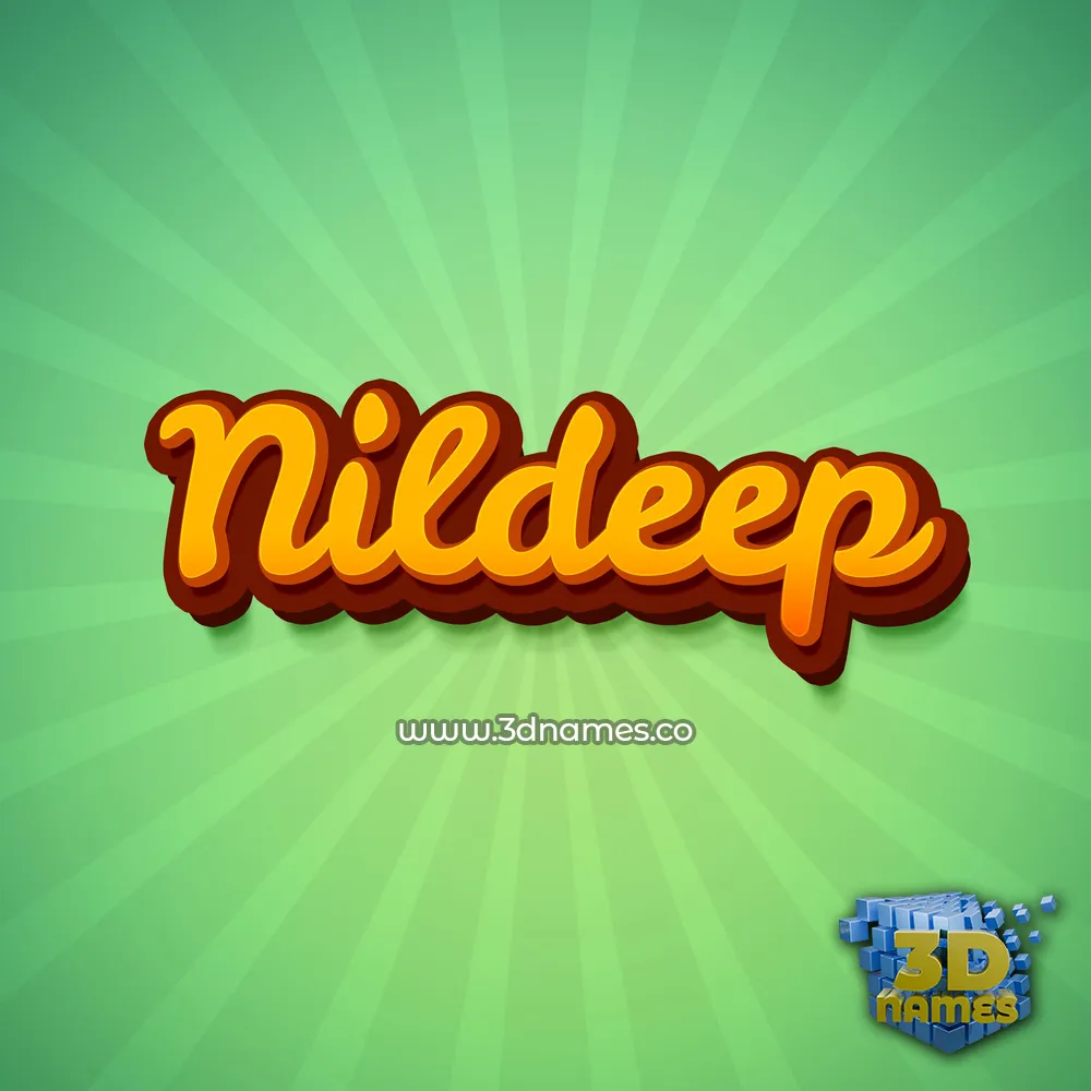 nildeep in Green Rays style - 3D name wallpaper