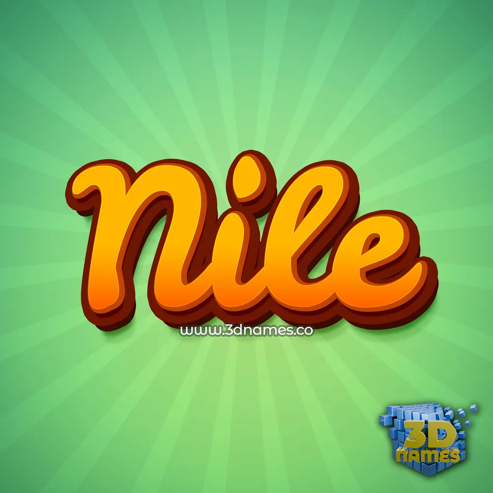 nile in Green Rays style - 3D name wallpaper