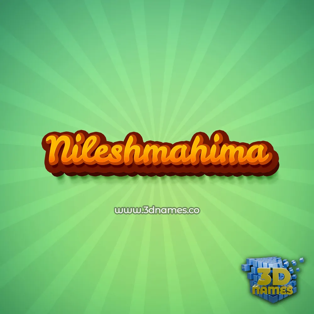 nileshmahima in Green Rays style - 3D name wallpaper