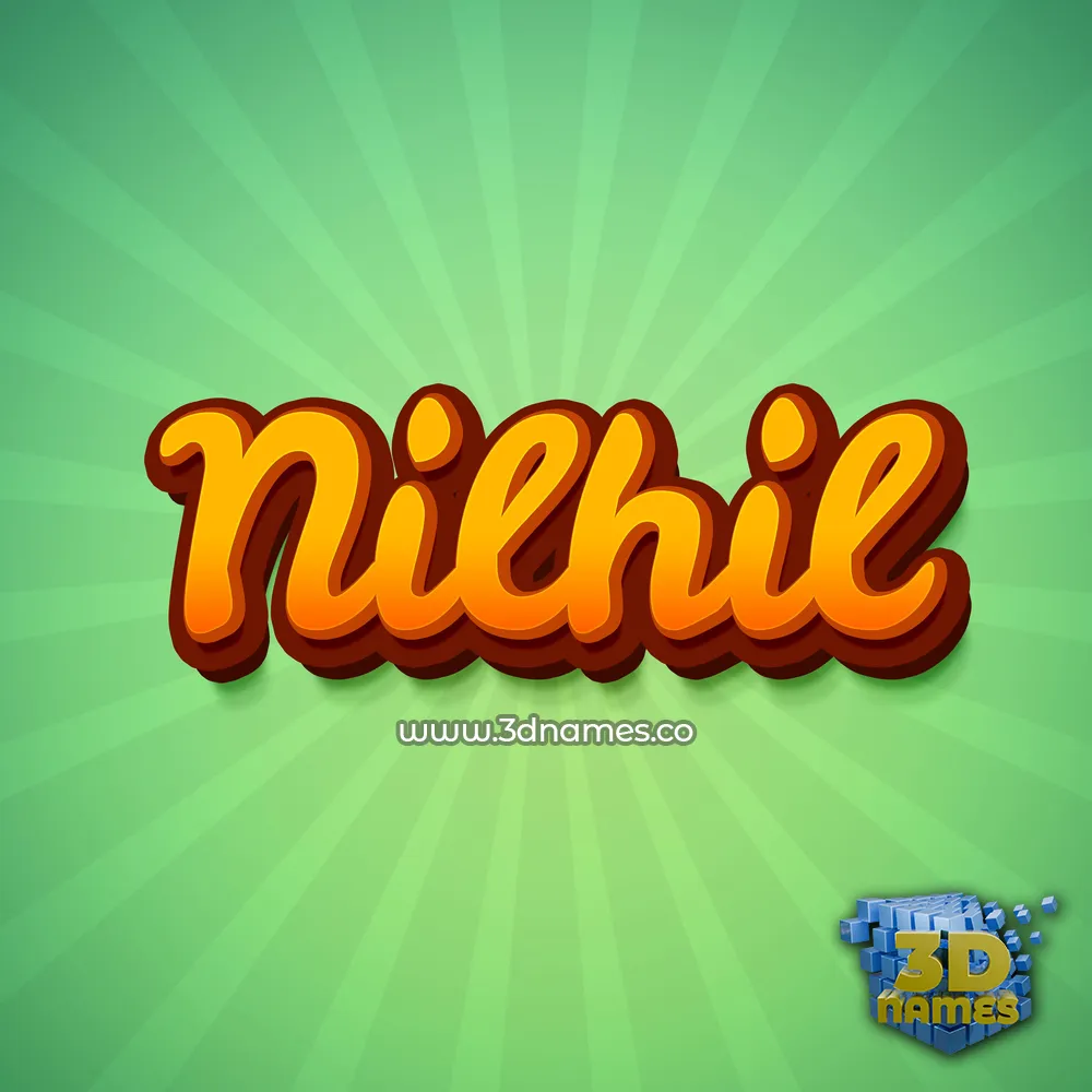 nilhil in Green Rays style - 3D name wallpaper