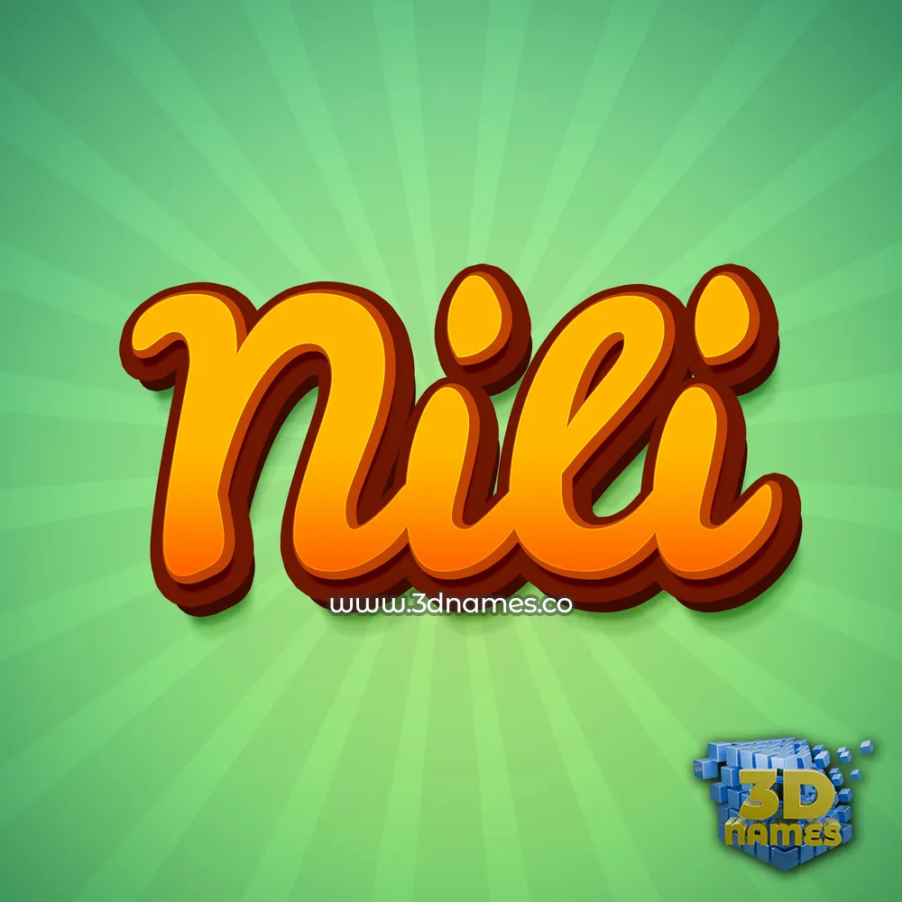 nili in Green Rays style - 3D name wallpaper