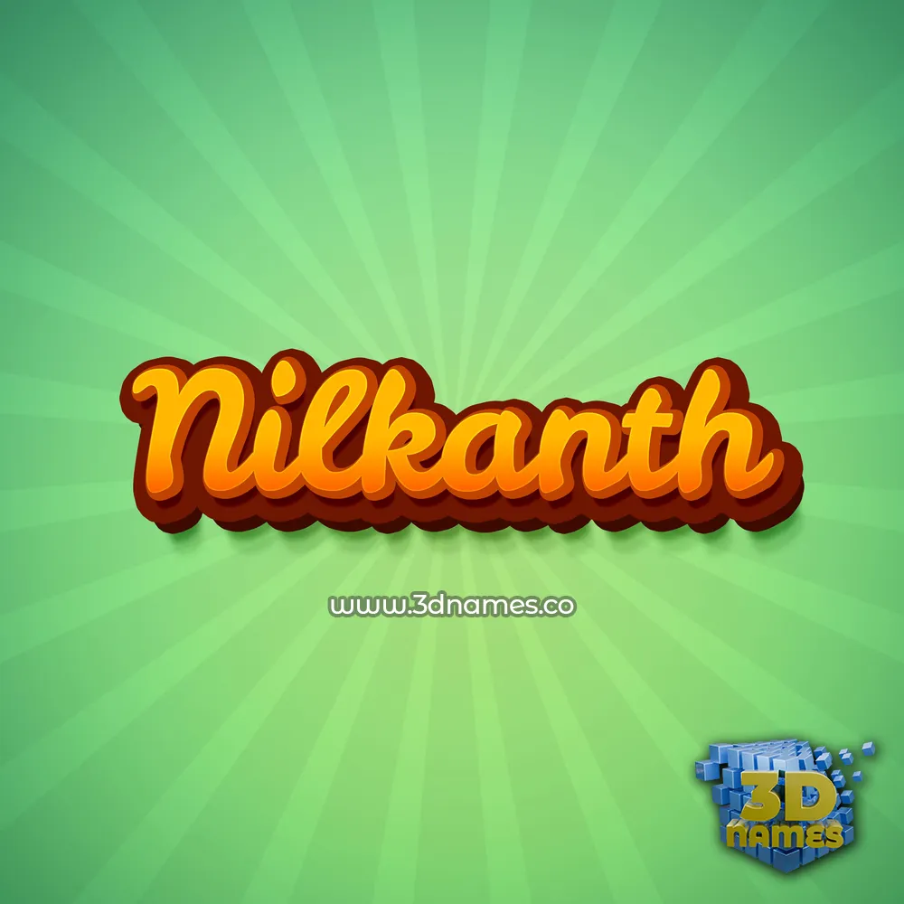 nilkanth in Green Rays style - 3D name wallpaper
