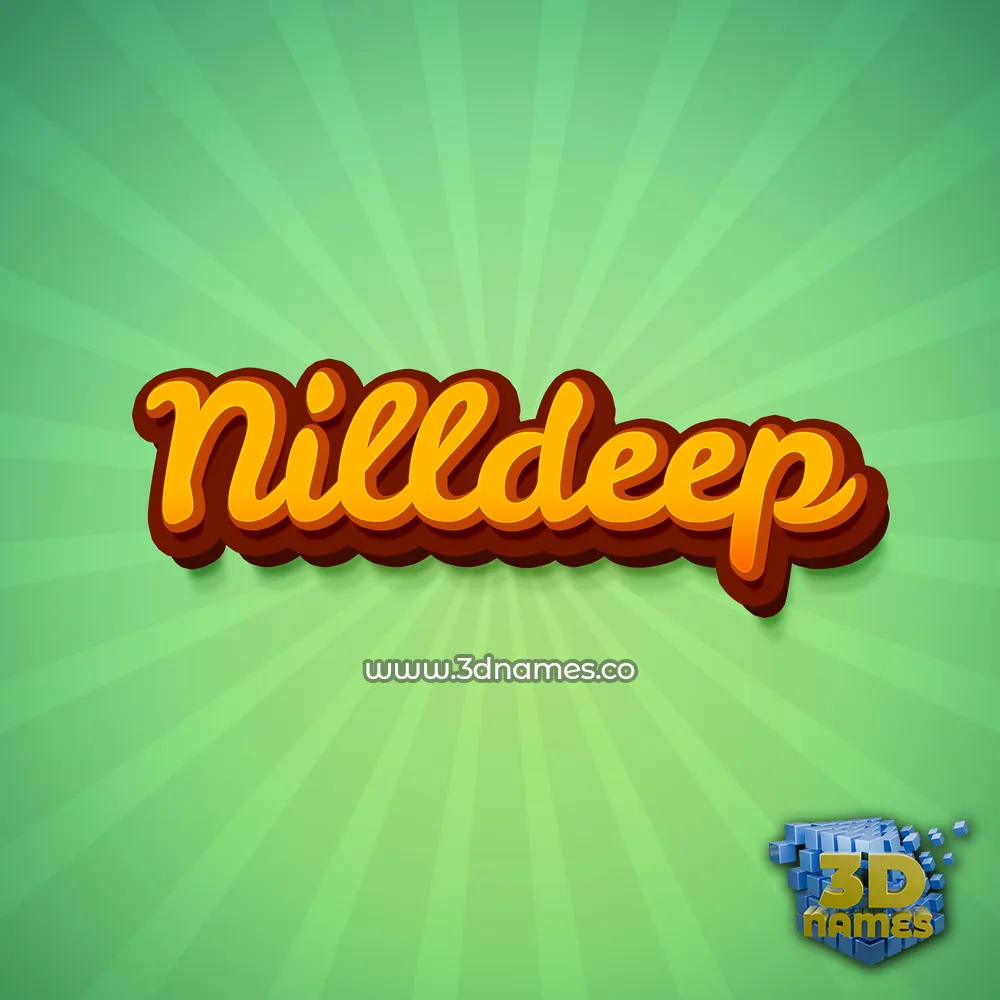 nilldeep in Green Rays style - 3D name wallpaper