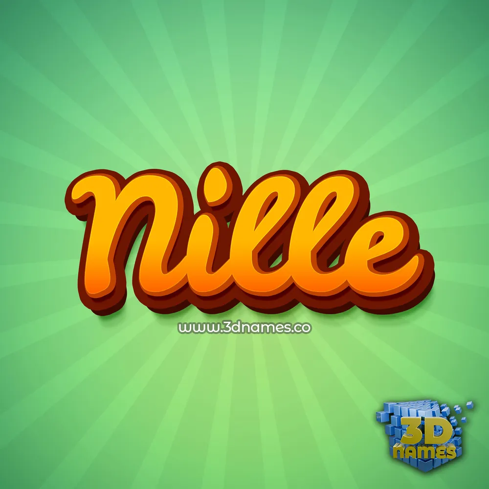 nille in Green Rays style - 3D name wallpaper