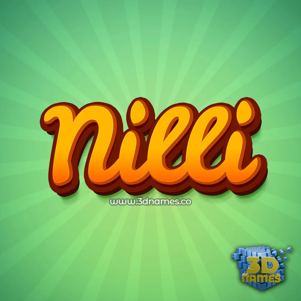 nilli in Green Rays style - 3D name wallpaper