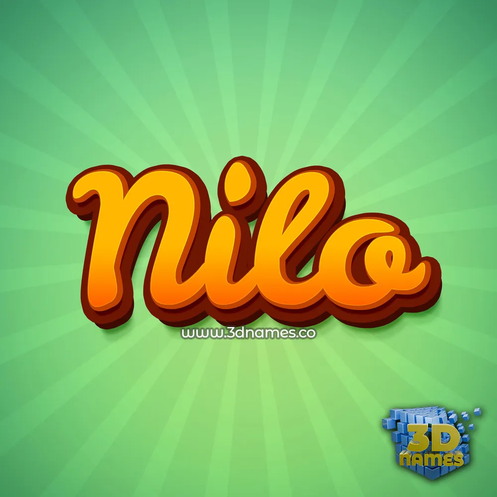 nilo in Green Rays style - 3D name wallpaper