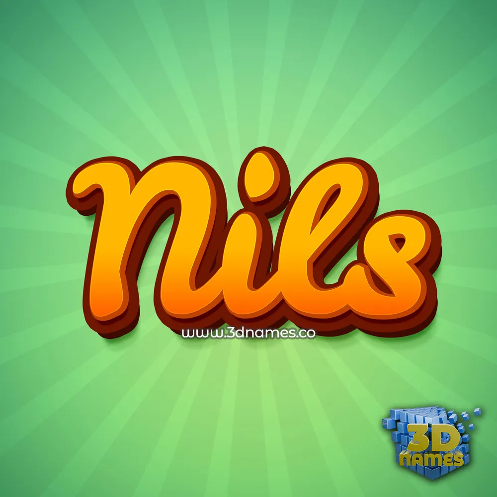nils in Green Rays style - 3D name wallpaper