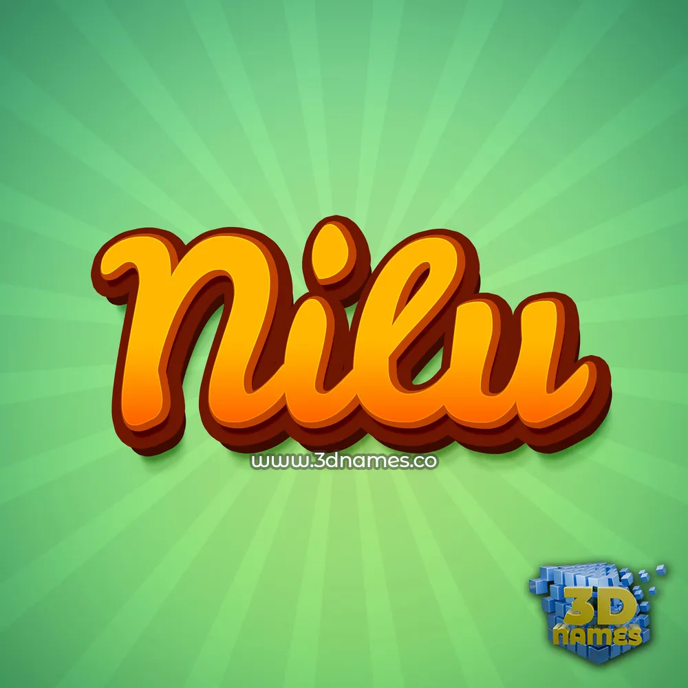 nilu in Green Rays style - 3D name wallpaper
