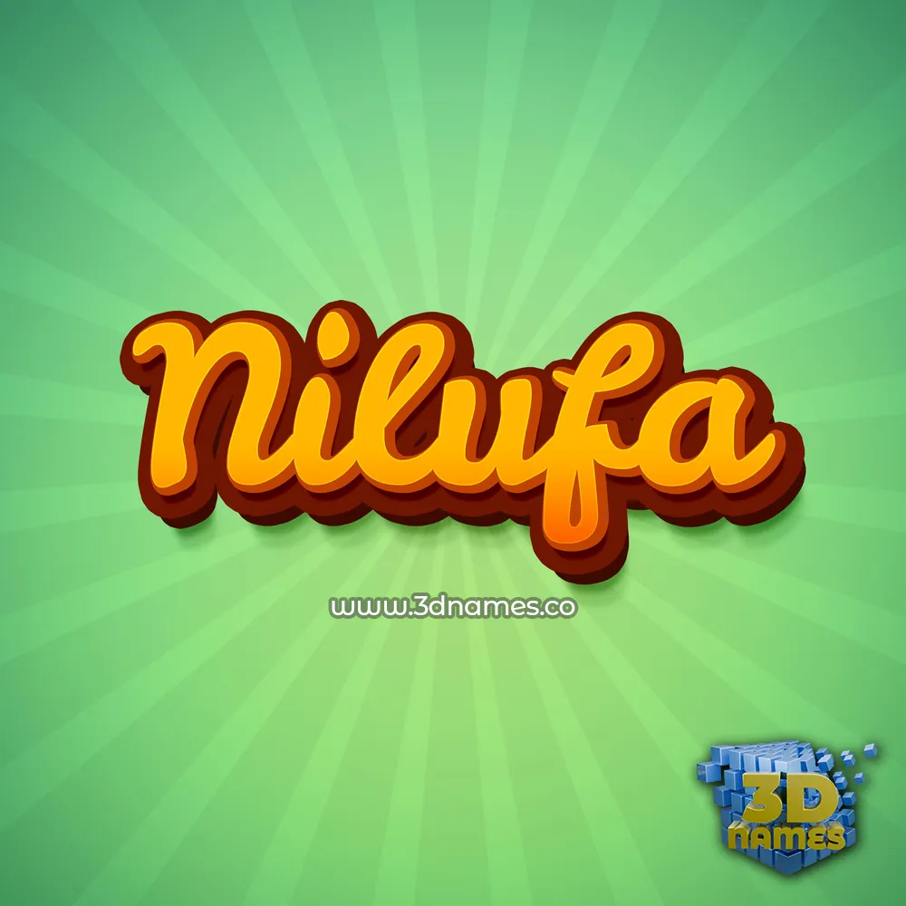 nilufa in Green Rays style - 3D name wallpaper