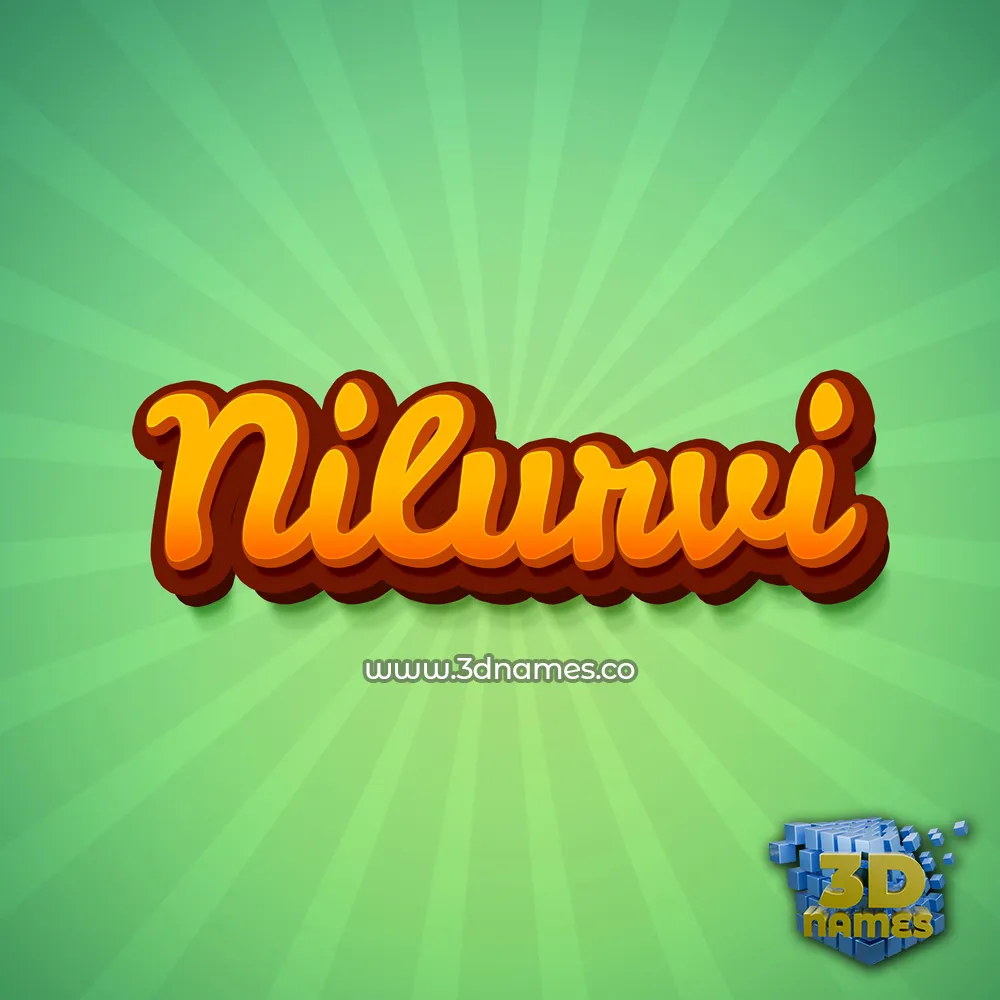 nilurvi in Green Rays style - 3D name wallpaper