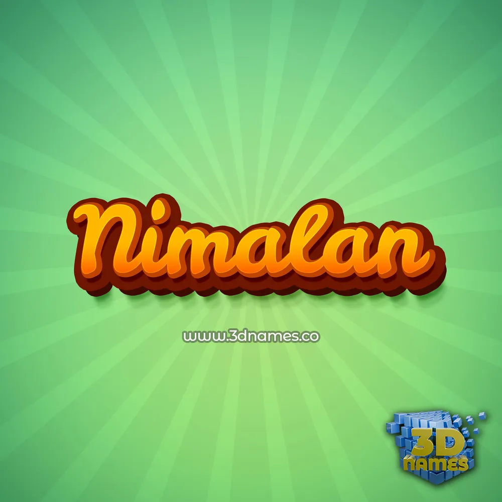 nimalan in Green Rays style - 3D name wallpaper