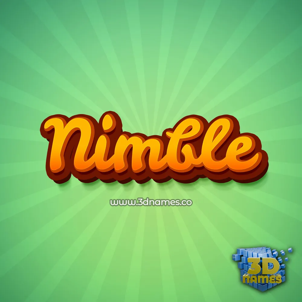 nimble in Green Rays style - 3D name wallpaper