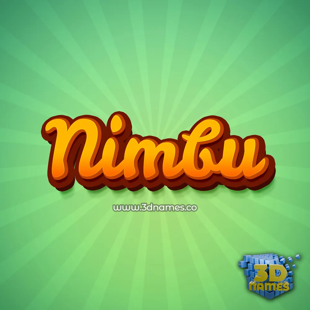 nimbu in Green Rays style - 3D name wallpaper