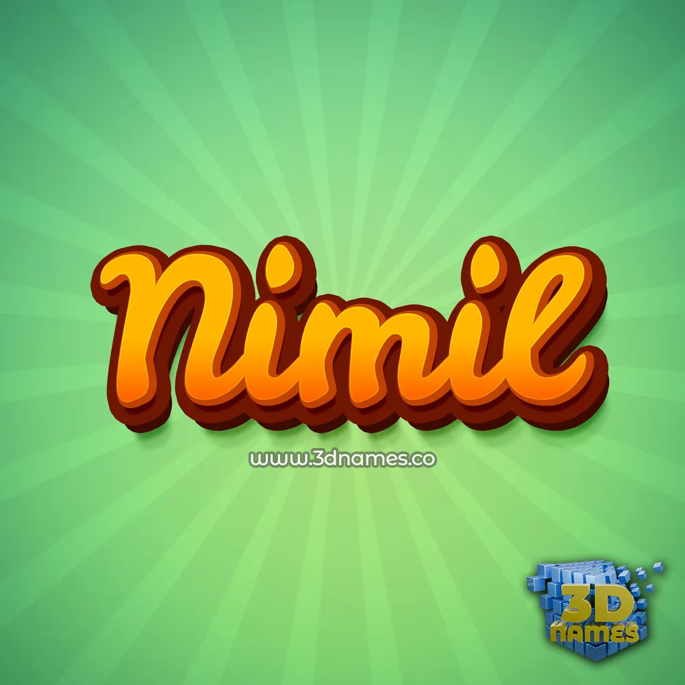 nimil in Green Rays style - 3D name wallpaper