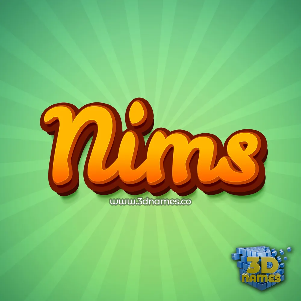 nims in Green Rays style - 3D name wallpaper