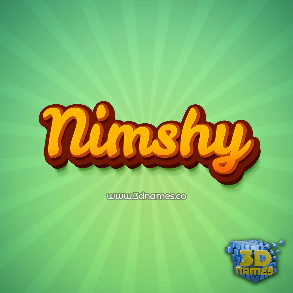 nimshy in Green Rays style - 3D name wallpaper