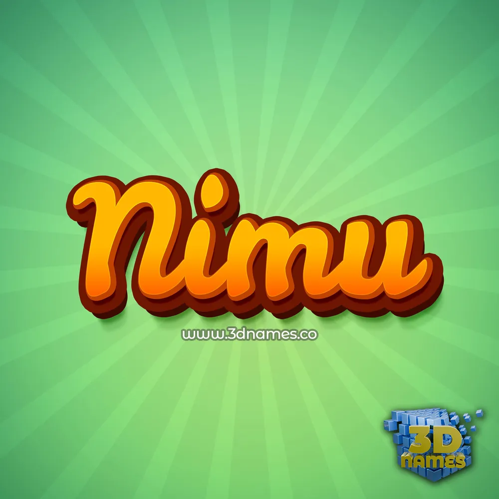 nimu in Green Rays style - 3D name wallpaper