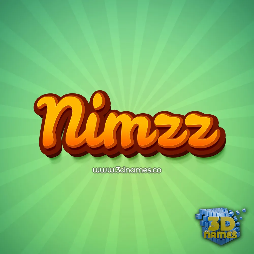 nimzz in Green Rays style - 3D name wallpaper