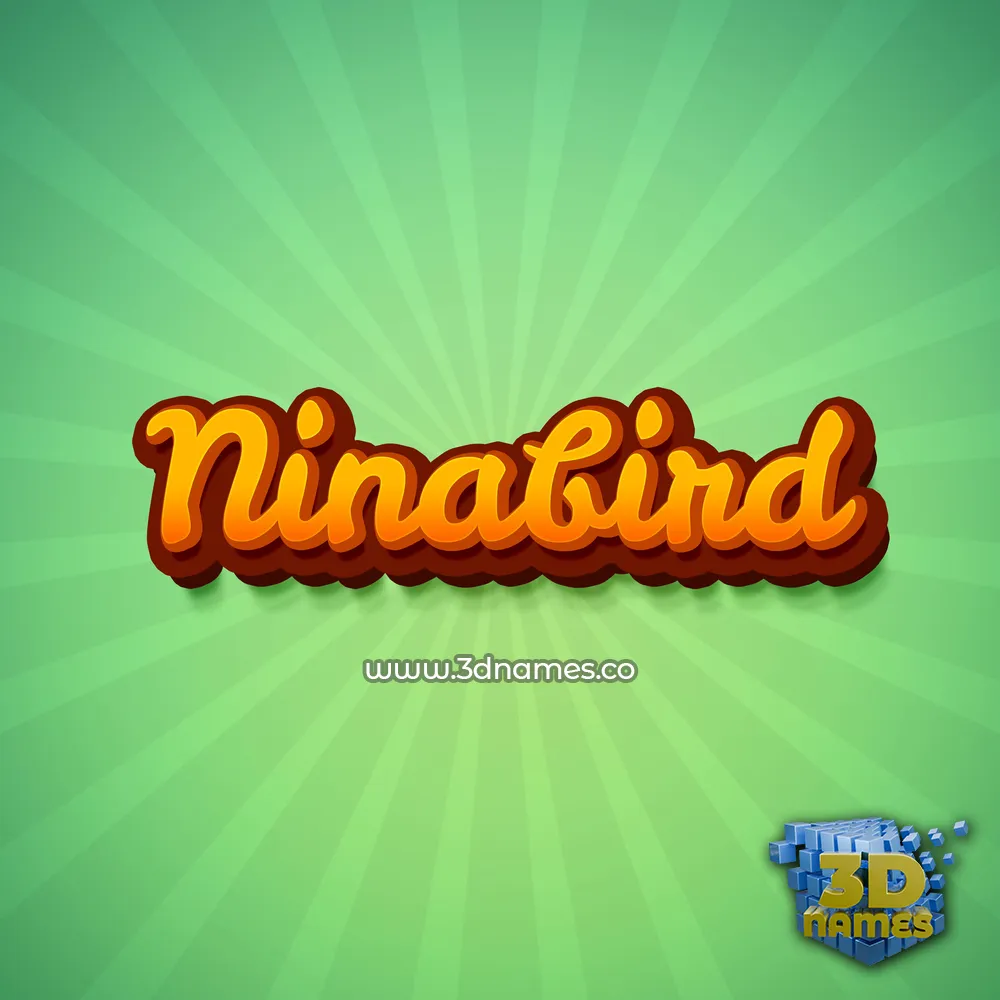 ninabird in Green Rays style - 3D name wallpaper