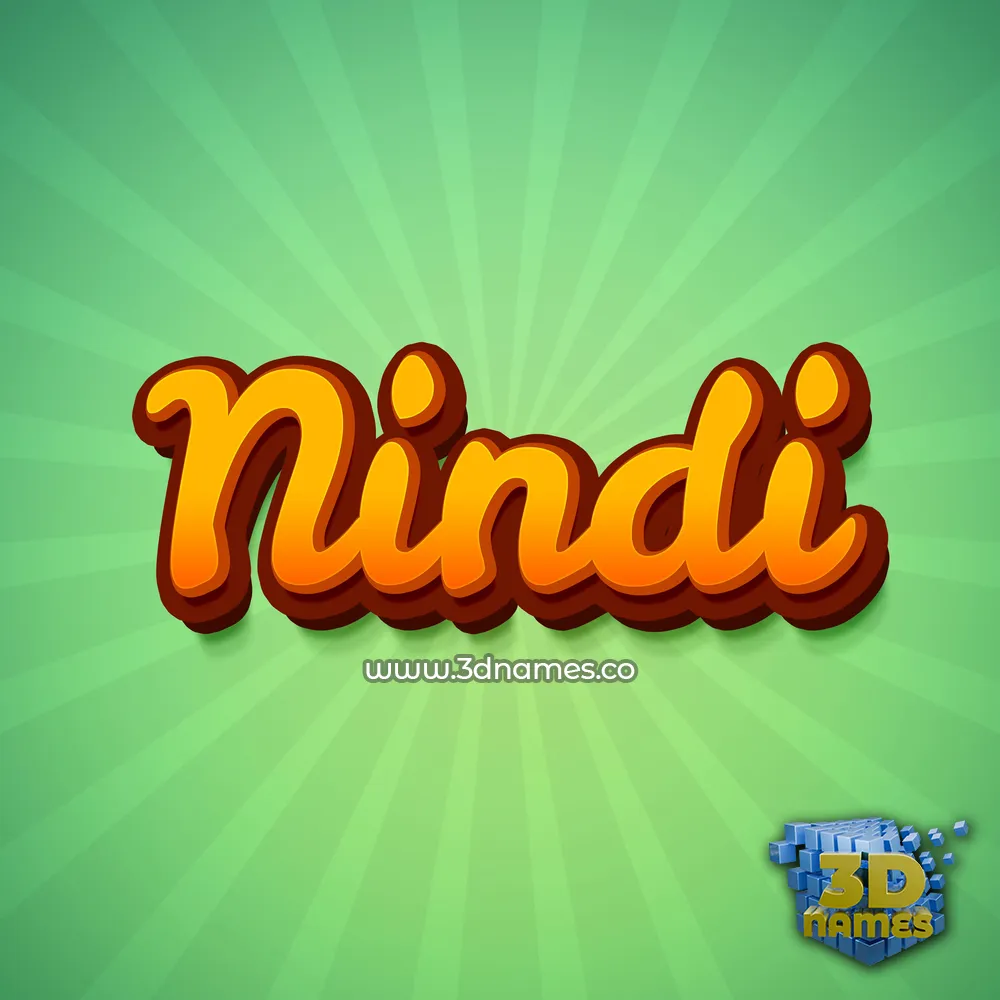 nindi in Green Rays style - 3D name wallpaper