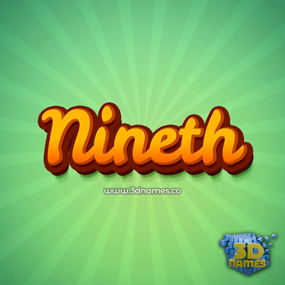 nineth in Green Rays style - 3D name wallpaper