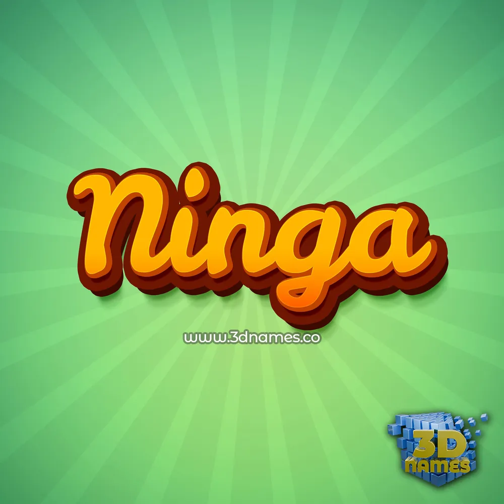 ninga in Green Rays style - 3D name wallpaper