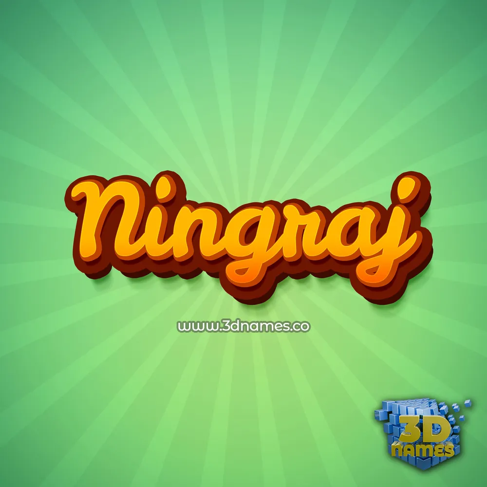 ningraj in Green Rays style - 3D name wallpaper