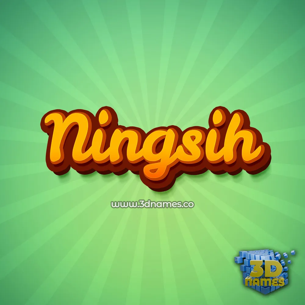 ningsih in Green Rays style - 3D name wallpaper
