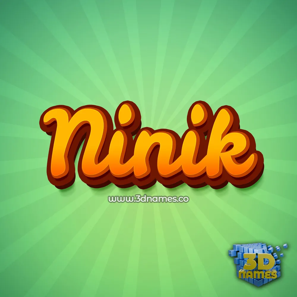 ninik in Green Rays style - 3D name wallpaper