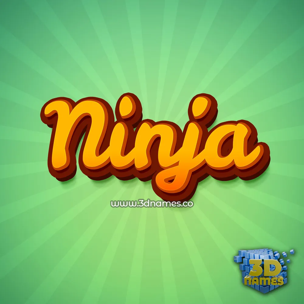 ninja in Green Rays style - 3D name wallpaper