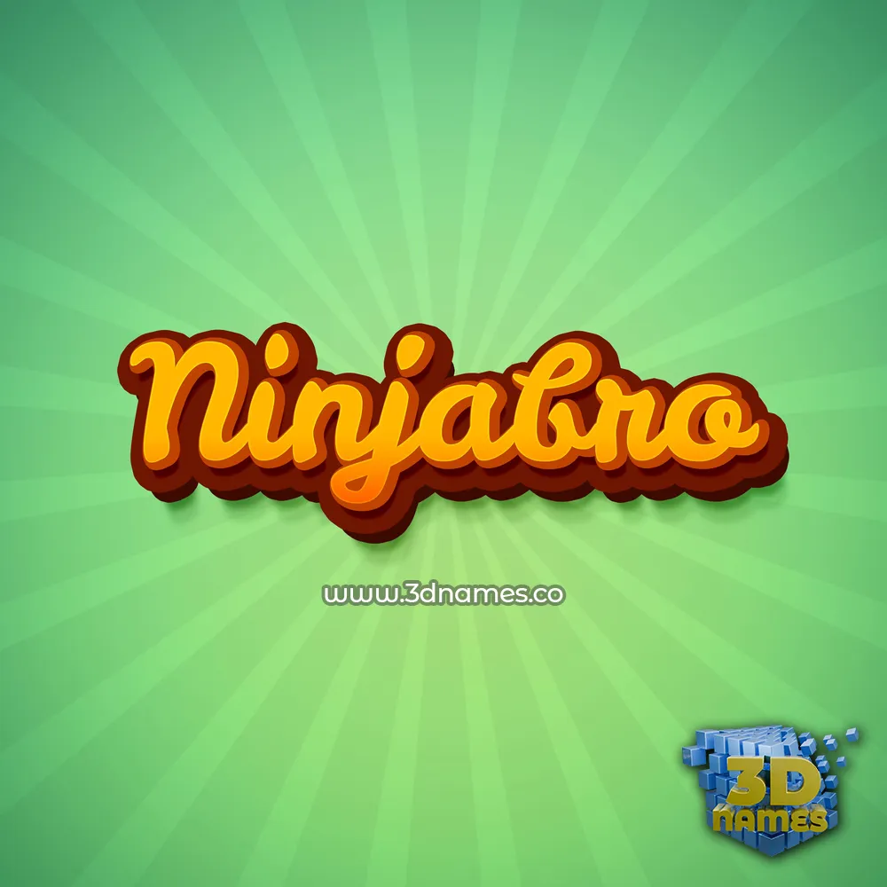 ninjabro in Green Rays style - 3D name wallpaper