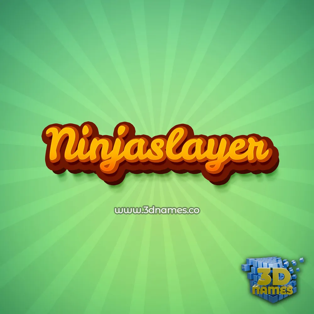 ninjaslayer in Green Rays style - 3D name wallpaper