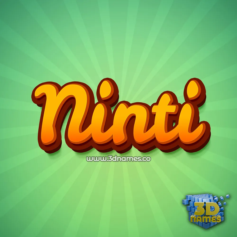 ninti in Green Rays style - 3D name wallpaper