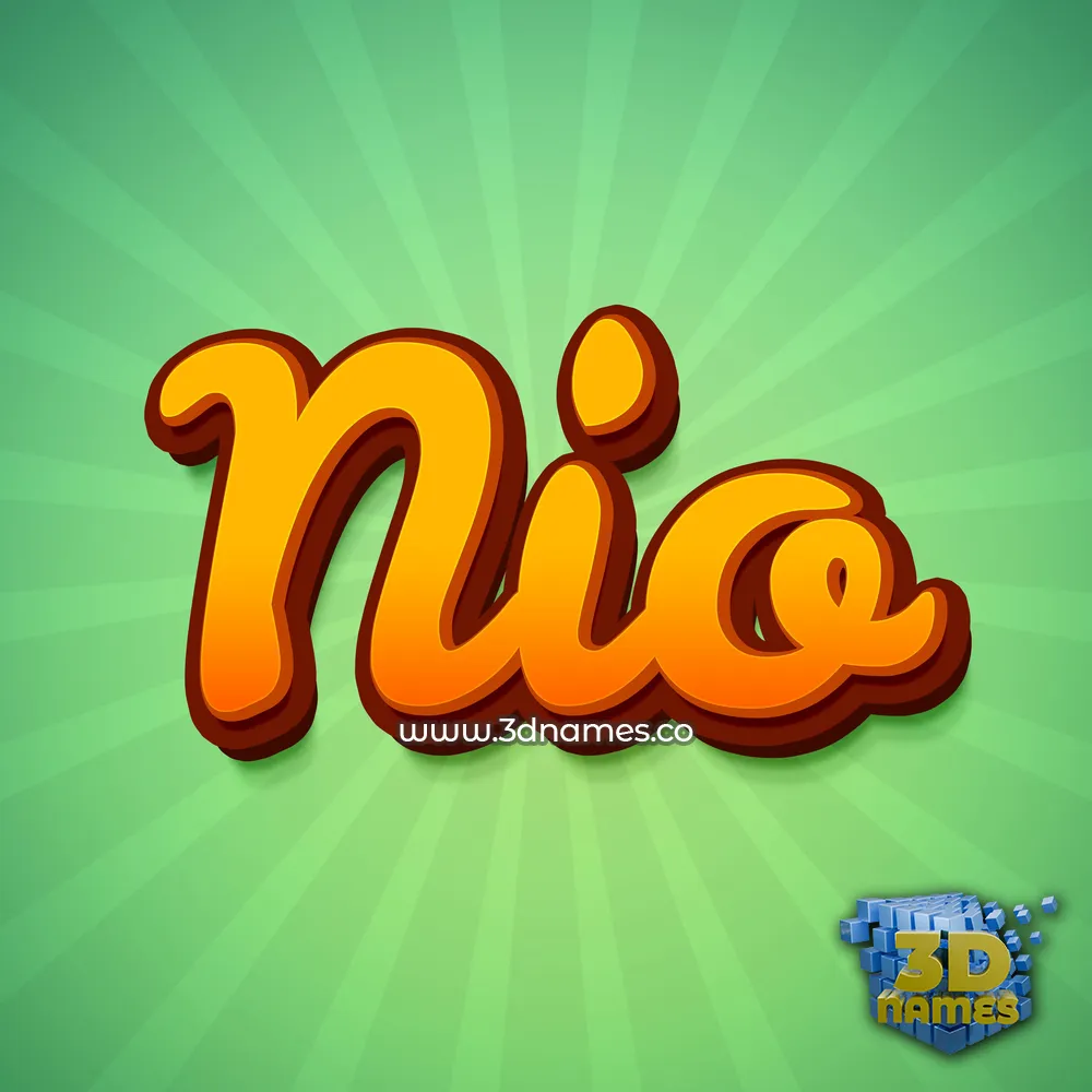 nio in Green Rays style - 3D name wallpaper