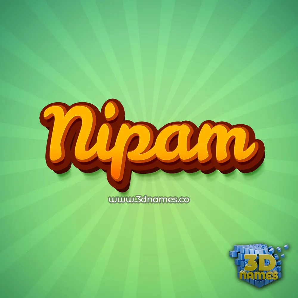 nipam in Green Rays style - 3D name wallpaper